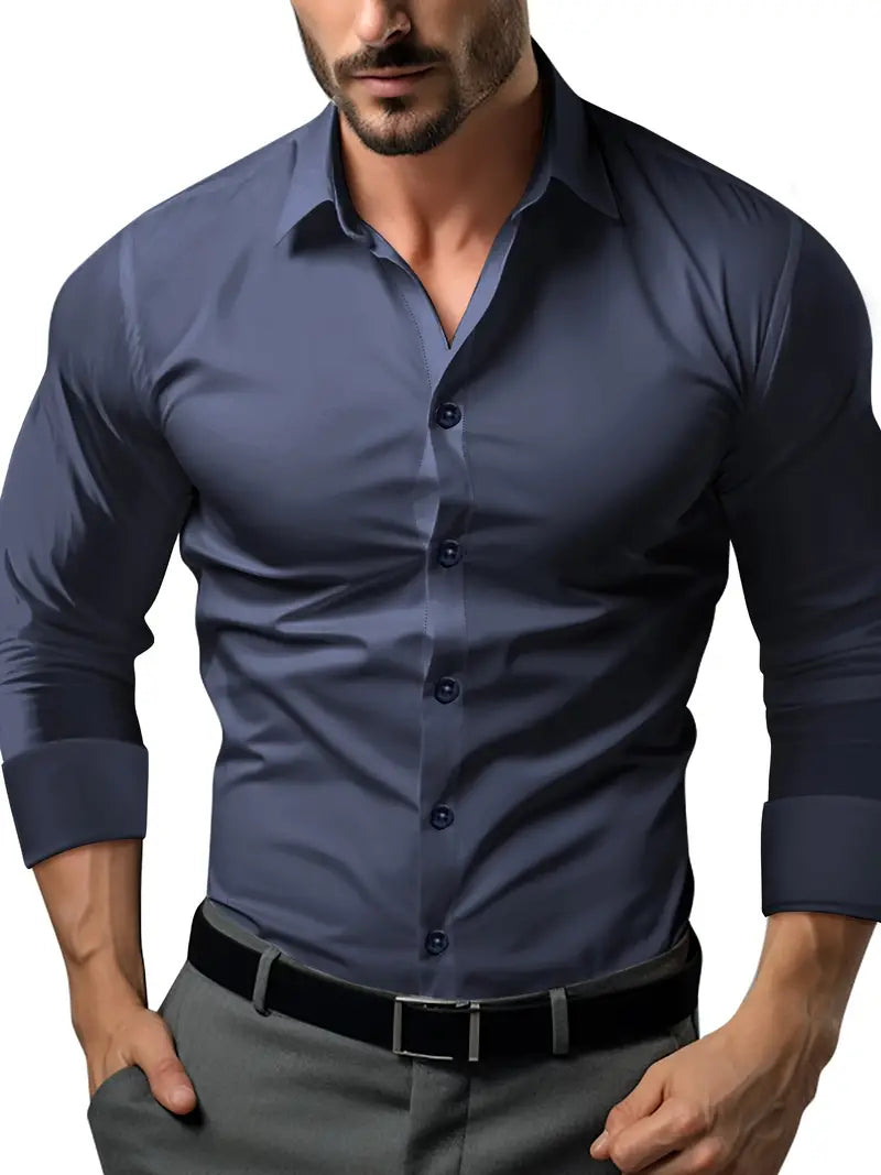 Camisa Social Mónaco - Tela Antiamasado Dry Blank