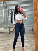 Jean Romena -  Skinny Oscuro con Cristales