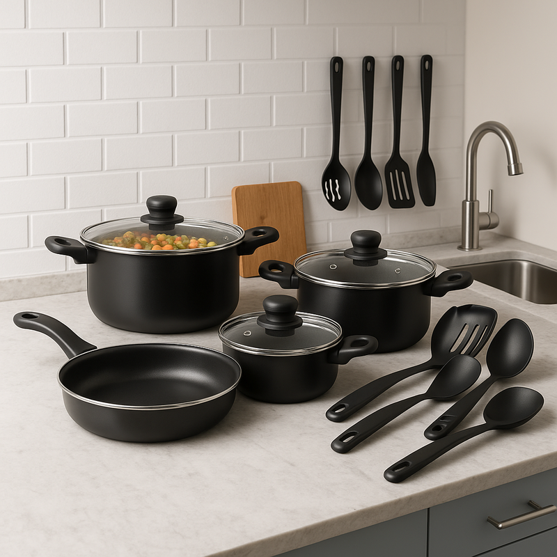 Bateria 13pz A/a Smart Chef Color Negro - Más utensilios de regalo