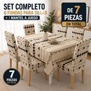 7 Piezas Set Renueva tu Comedor – 6 Fundas + 1 Mantel