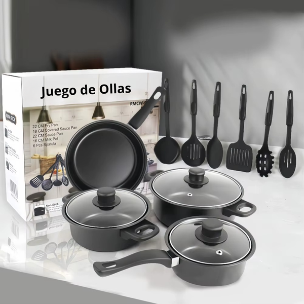 Bateria 13pz A/a Smart Chef Color Negro - Más utensilios de regalo