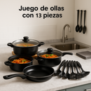Bateria 13pz A/a Smart Chef Color Negro - Más utensilios de regalo